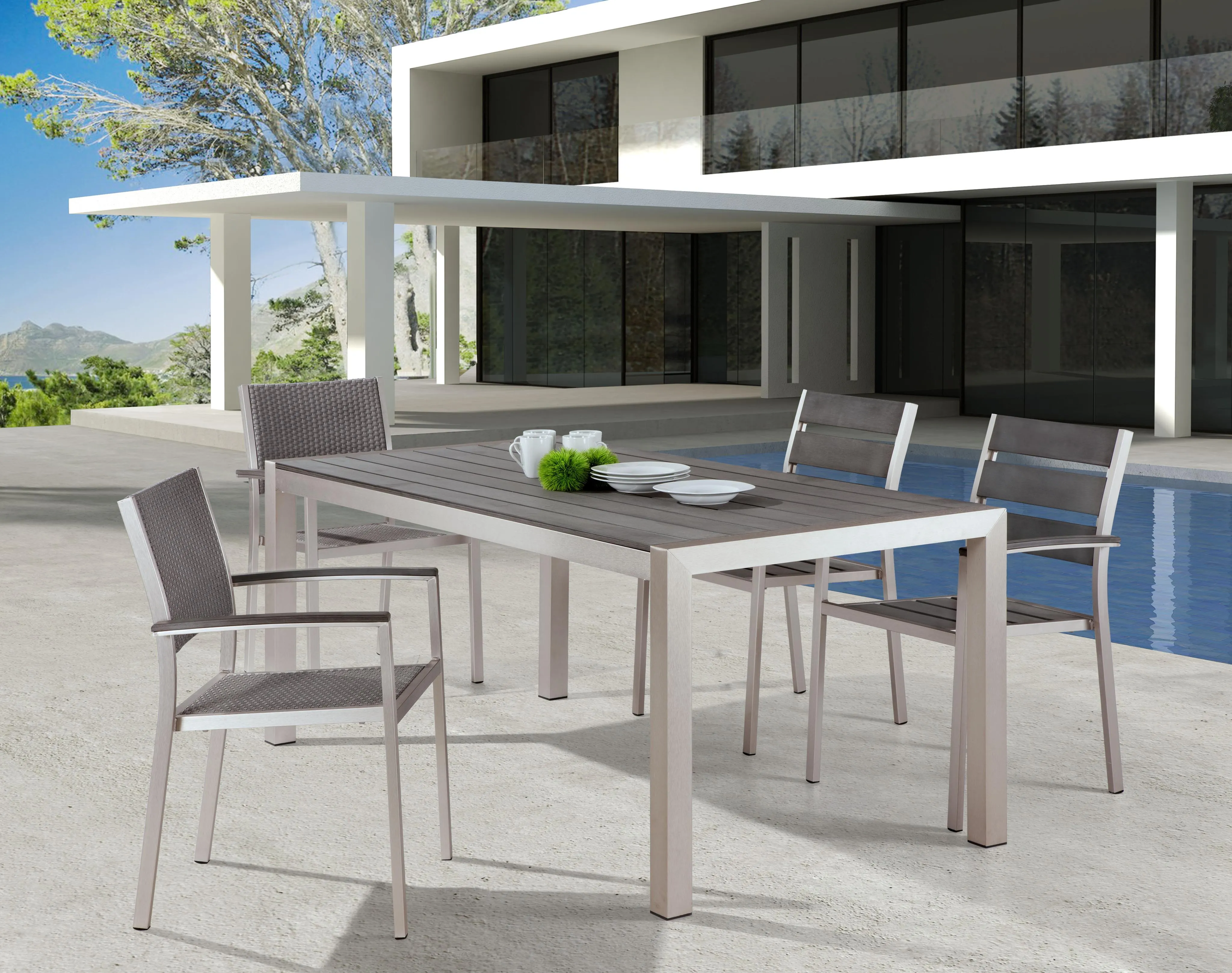 Zuo Metropolitan Dining Armchair (Set Of 2) Gray & Silver