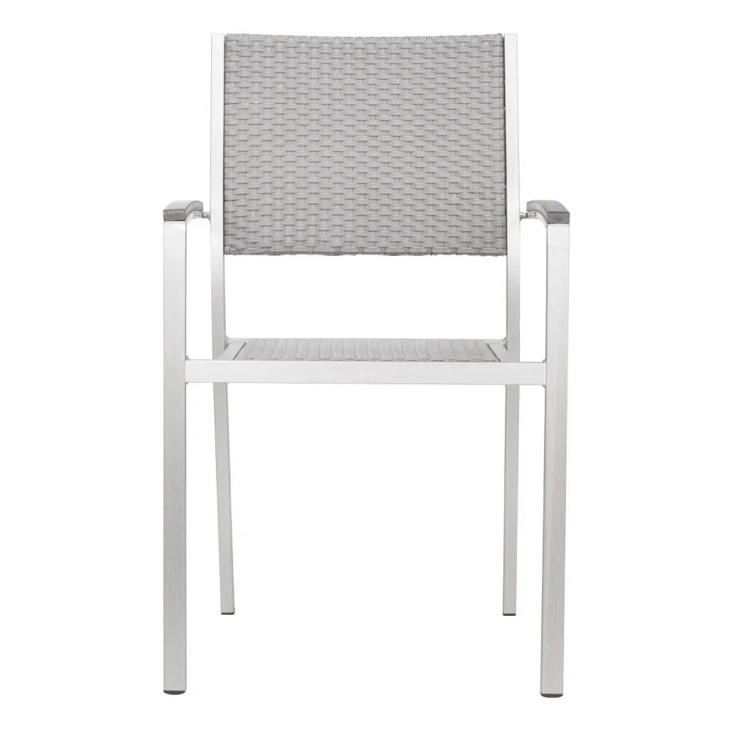 Zuo Metropolitan Dining Armchair (Set Of 2) Gray & Silver