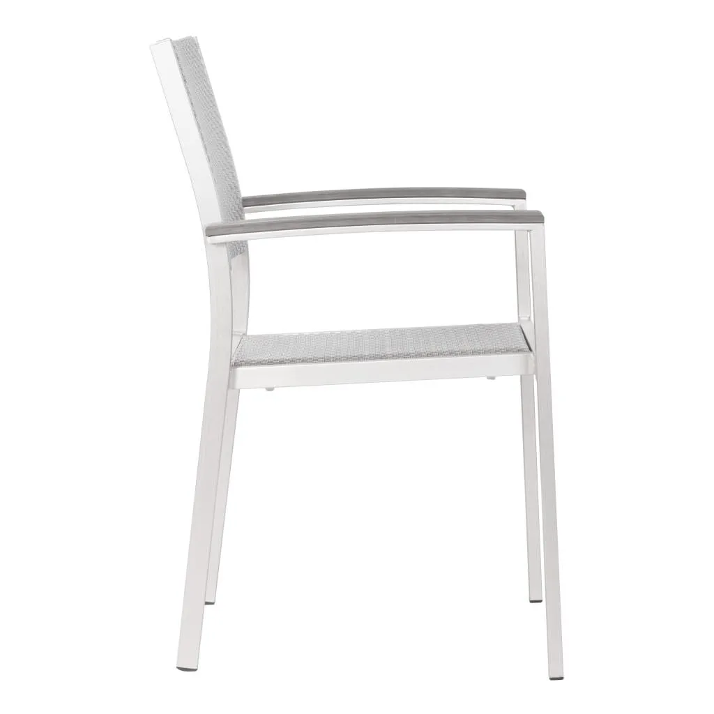 Zuo Metropolitan Dining Armchair (Set Of 2) Gray & Silver