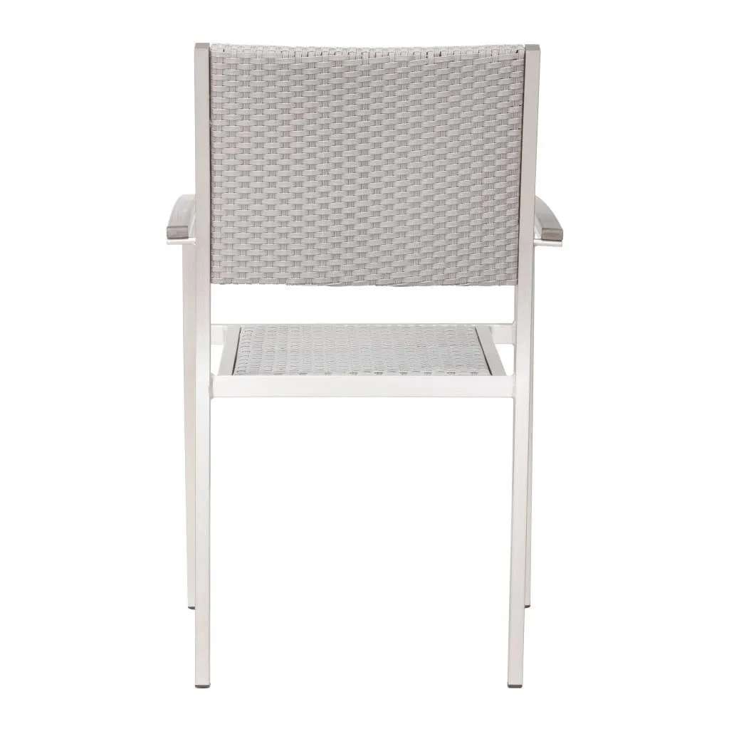 Zuo Metropolitan Dining Armchair (Set Of 2) Gray & Silver