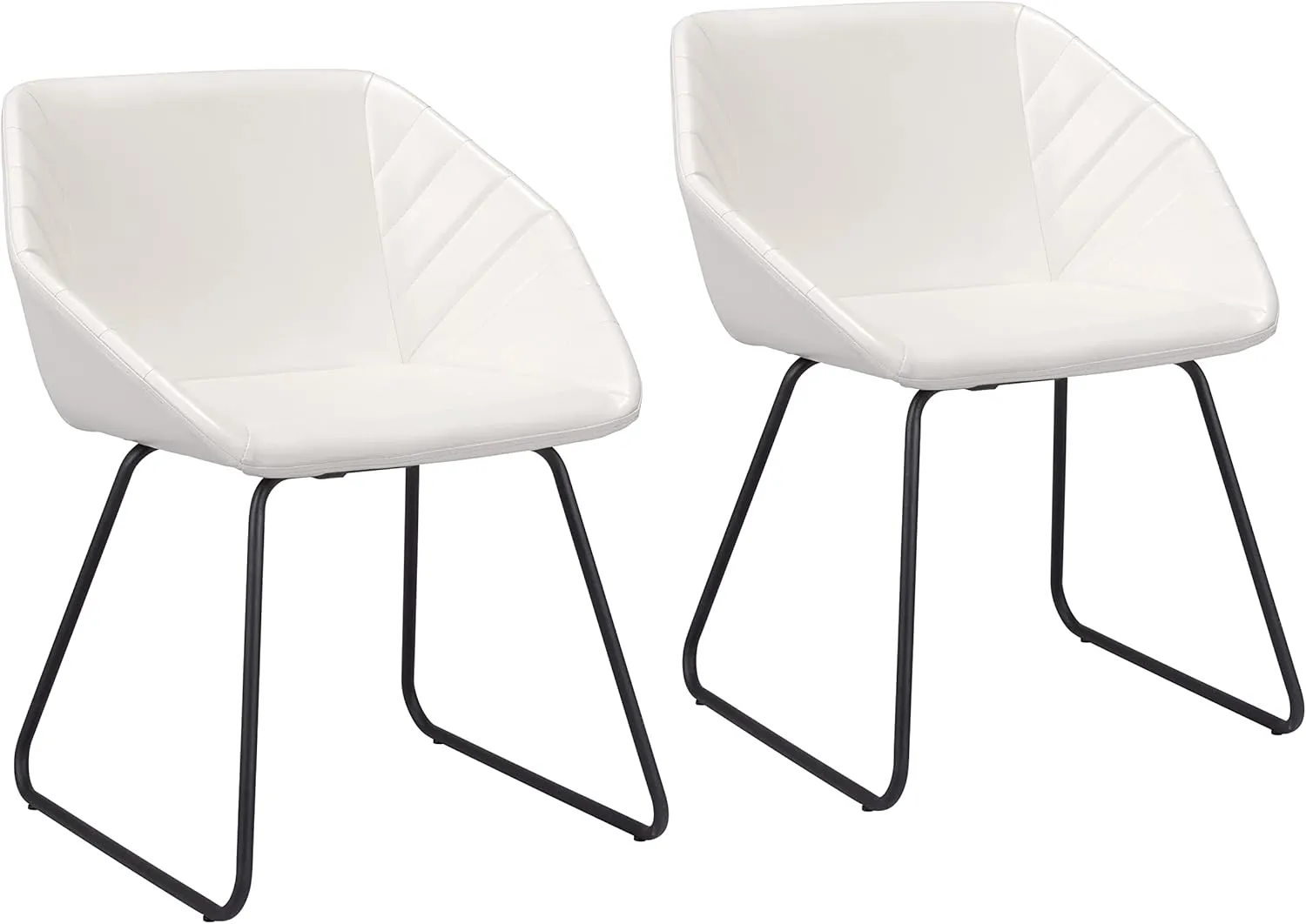 Zuo Modern - Miguel Dining Chair (Set of 2) White - Modern - Seating - Steel, Plywood, Foam, 100% Polyurethane - Indoor - 31.1in Height