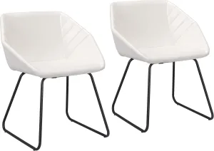 Zuo Modern - Miguel Dining Chair (Set of 2) White - Modern - Seating - Steel, Plywood, Foam, 100% Polyurethane - Indoor - 31.1in Height